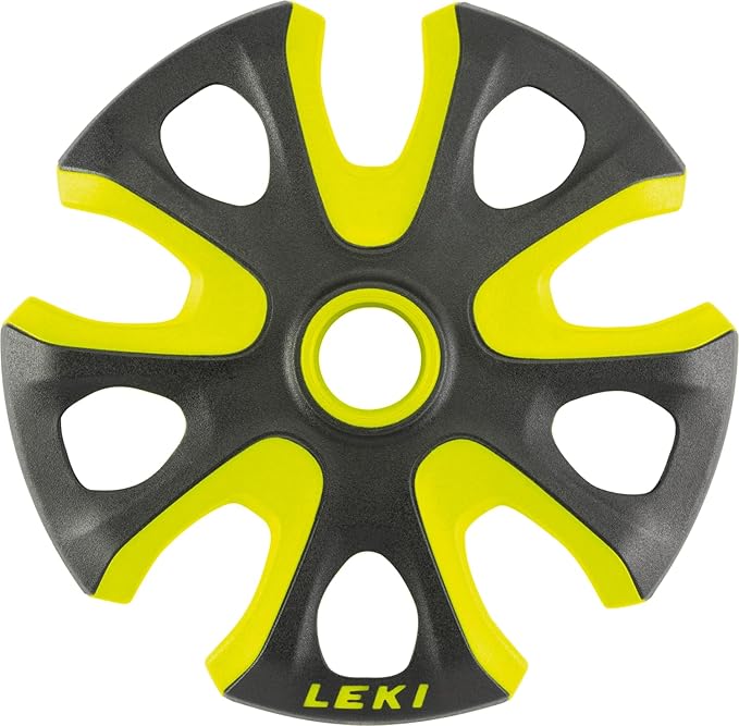 LEKI Big Mountain Basket - Replacement Ski Pole Powder Basket - Black/Yellow