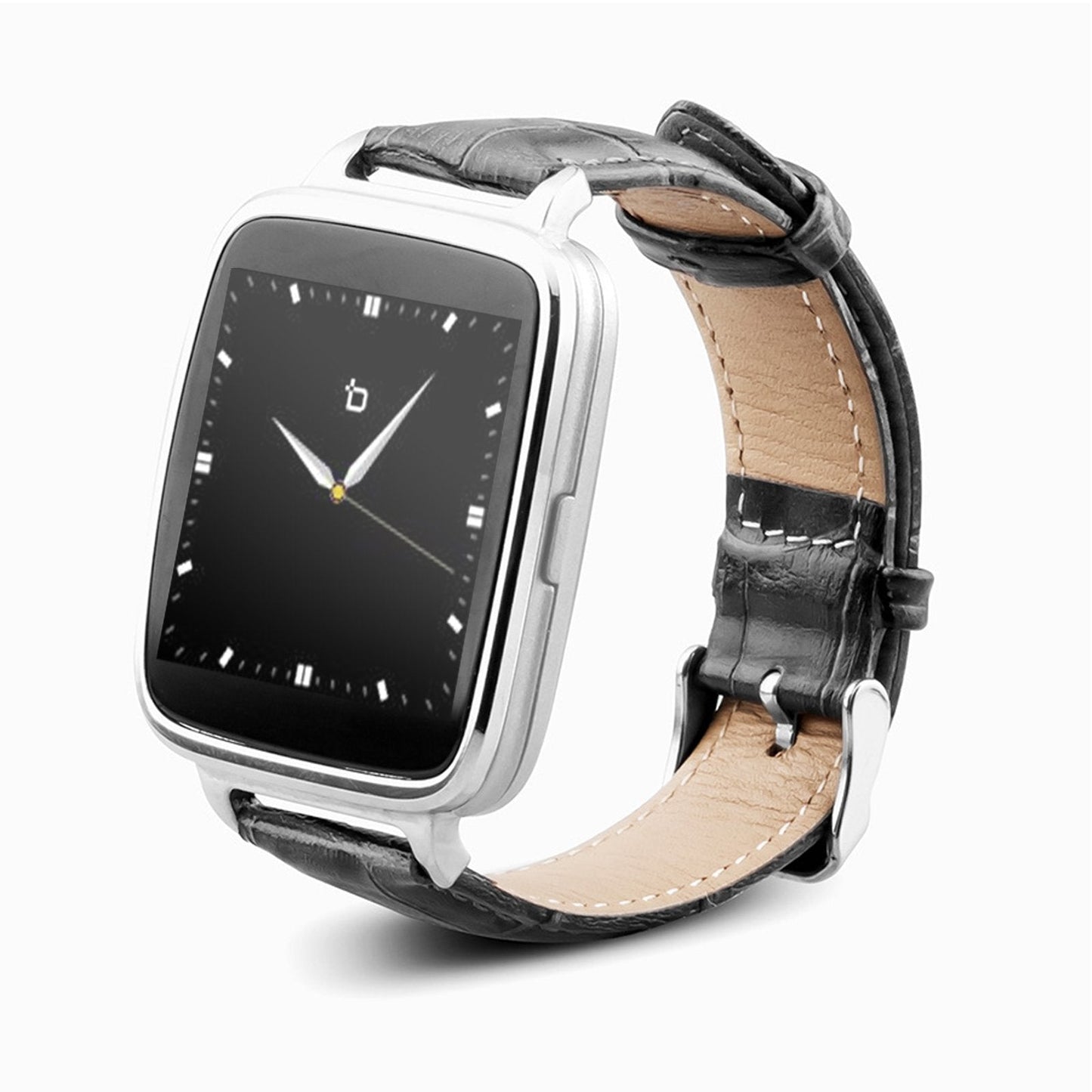 Beantech Silver Engage Plus Smartwatch For Ios And Android With 8Gb Of Music Storage And Leather Strap, Light Silver
