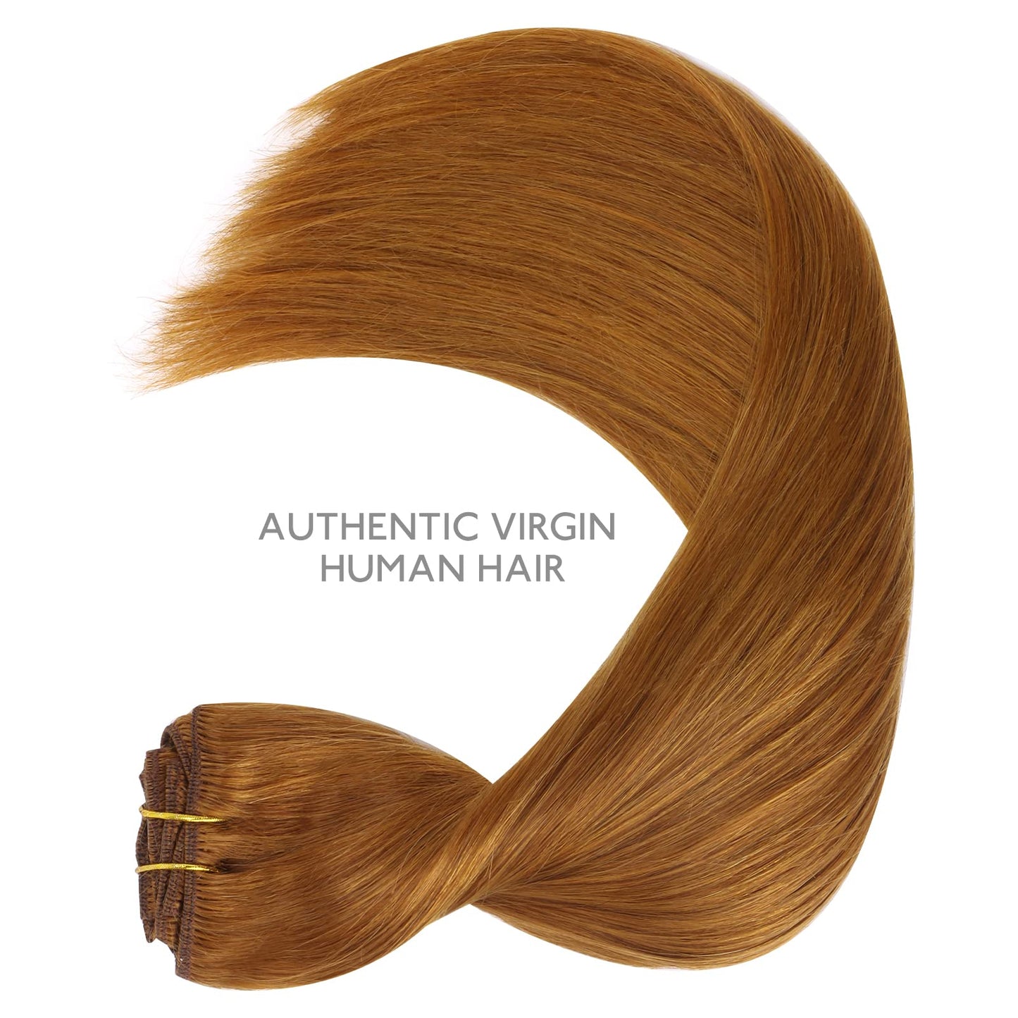 WENNALIFE Clip in Hair Extensions Real Human Hair, 14 Inch 120g 7pcs Clip in Hair Extensions Real Human Hair, Auburn Ginger Huma
