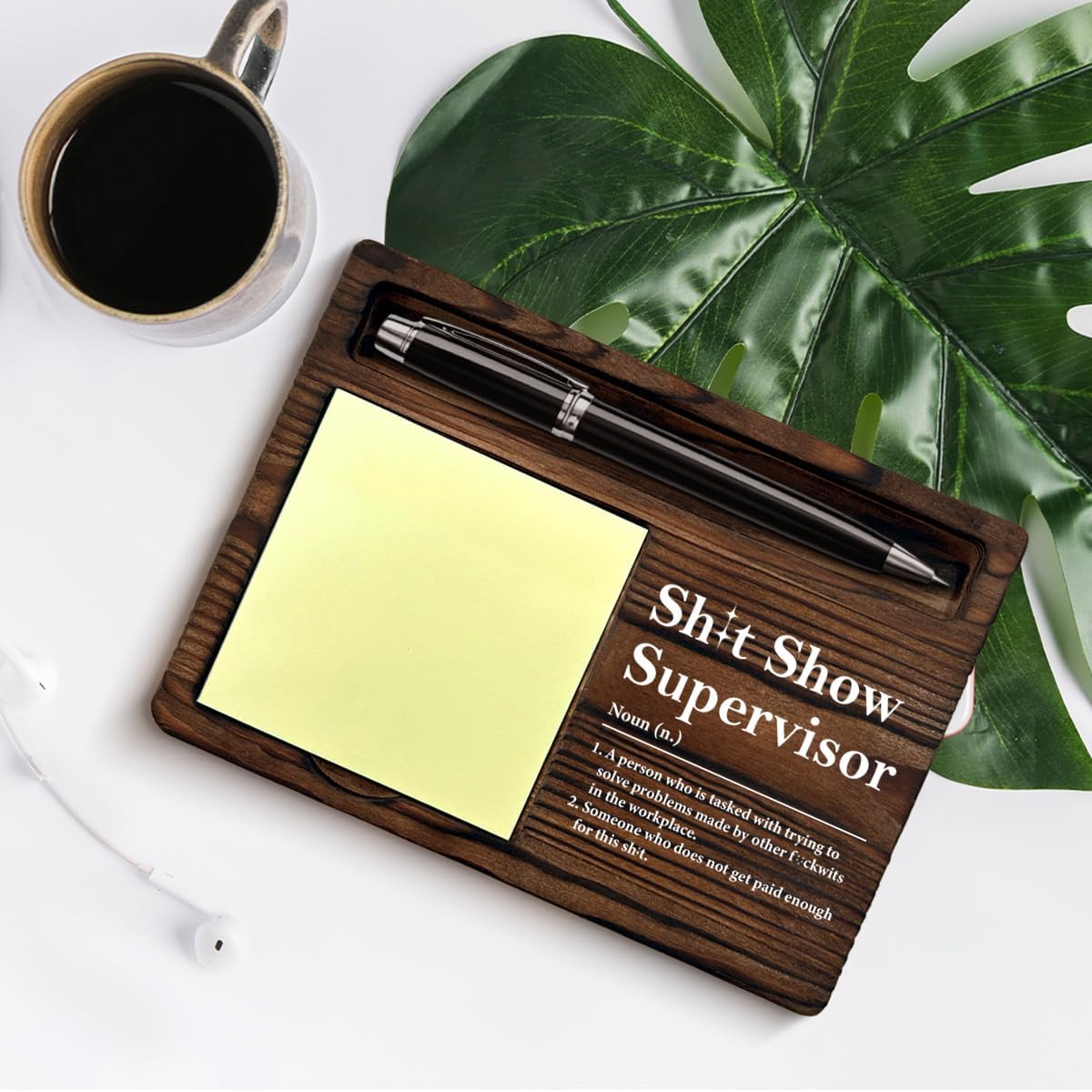 Funny Gifts for Boss Supervisor Team Manger Retirement Farewell Boss's Day, Supervisor Boss Gifts Sticky Note Holder Office Decor