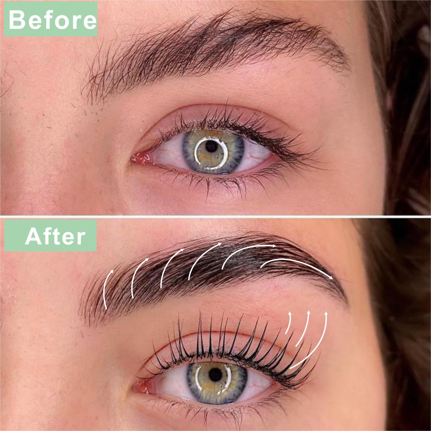 2-in-1 Lash Lift & Brow Lamination Kit, DIY Eyelash & Eyebrow Perm for Home Use, Long-Lasting 6-8 weeks Professional Salon-Quali