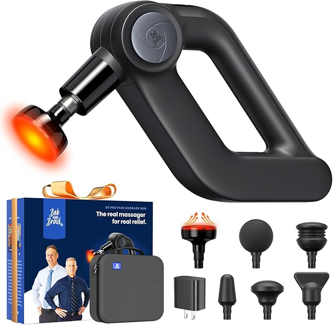 BOB AND BRAD D5 Pro Plus Massage Gun with Heat, FSA-HSA Eligible, 13mm Amplitude Deep Tissue Percussion Massage Gun with M...