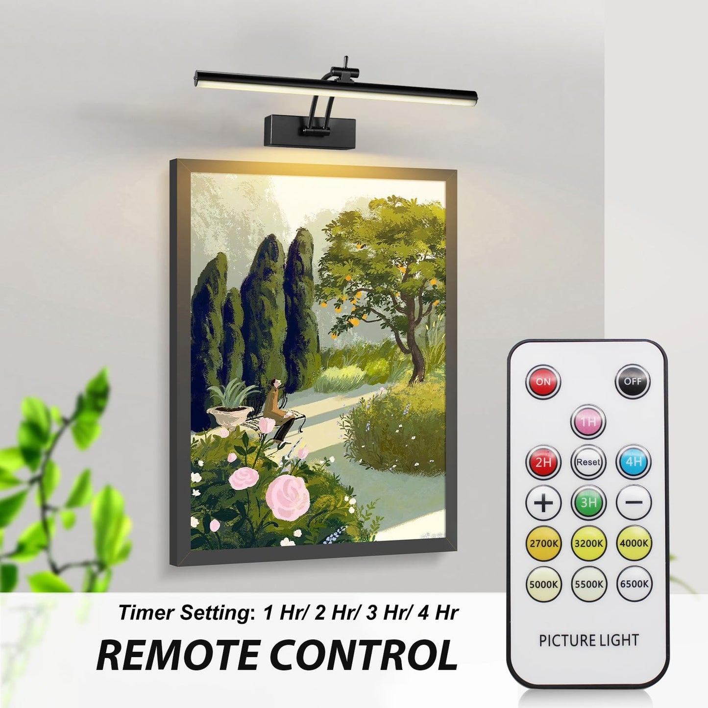 Yuichoy 2 Pack Picture Lights For Wall Battery Operated  12 Inch Wireless Art Lighting For discomfort-reducingting  6 Colors Picture Frame Lights With Remote  Dimmable 4200Mah Gallery Light  Black