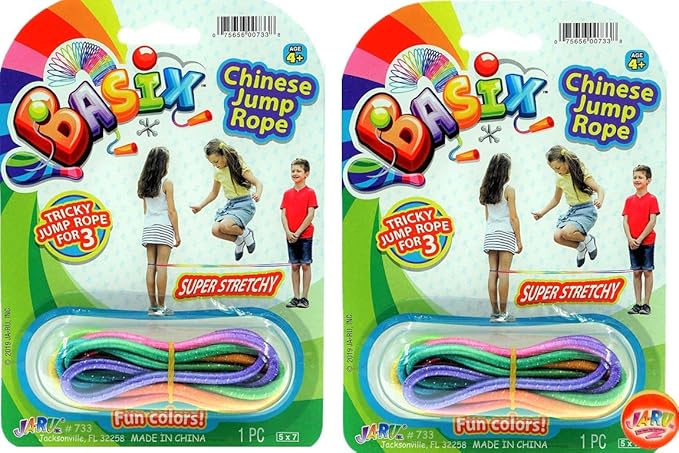 Chinese Jump Rope Elastic Jumping Rope Game for Kids & Adults I by JA-RU | Colorful Stretch Skip Rope for Girls and Boys. ...