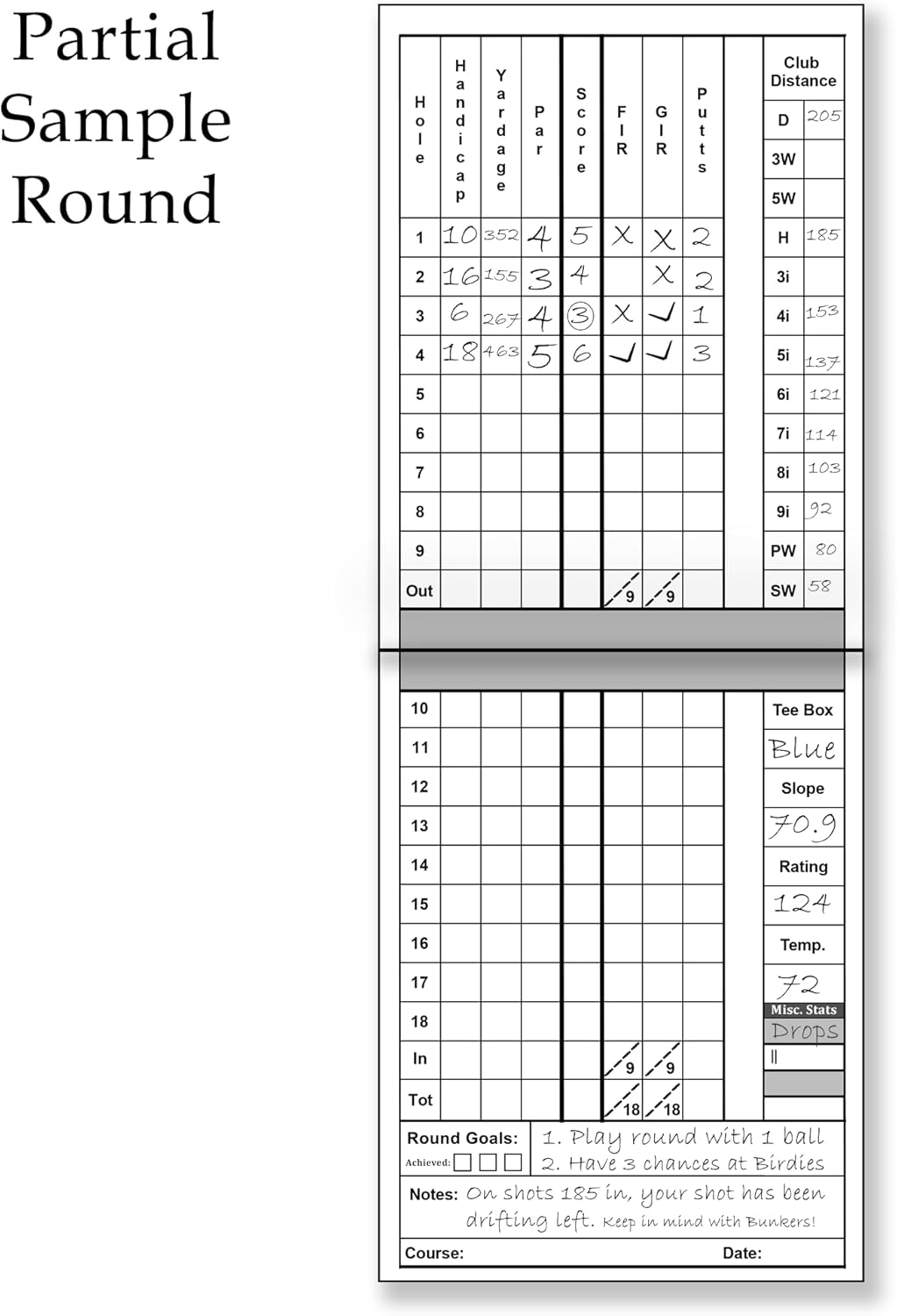 Golf Scorecards & Stat Tracking Booklet (21 Rounds) - Weatherproof Golf Journal - Golf Log (4" x 5.5" when closed) - Golf Notebook fits in Holder or Pocket - Made in USA (Stat Tracking Booklet)