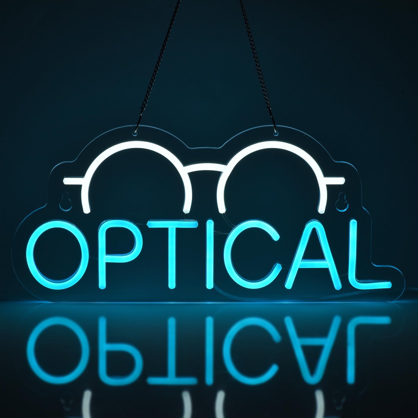 Jomobuty Optical Neon Sign For Wall Decor Led Light Up Sign Eyeglass Store OpticianS Store Eye Exams Optometry Business Signage Grand Opening Gift 16.5 X 7.5