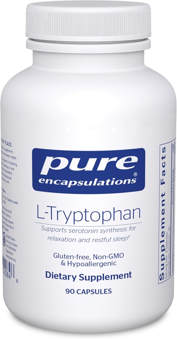 Pure Encapsulations L-Tryptophan | Amino Acid Supplement for Relaxation, Serotonin Support, PMS, and Sleep* | 90 Capsules