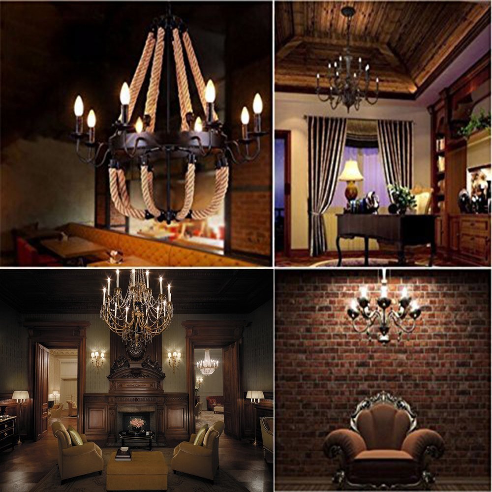 Opalray C35 2W Led Candelabra Bulb, Dimmable Warm White 2700K, Glass, E26 Base, 5 Pack