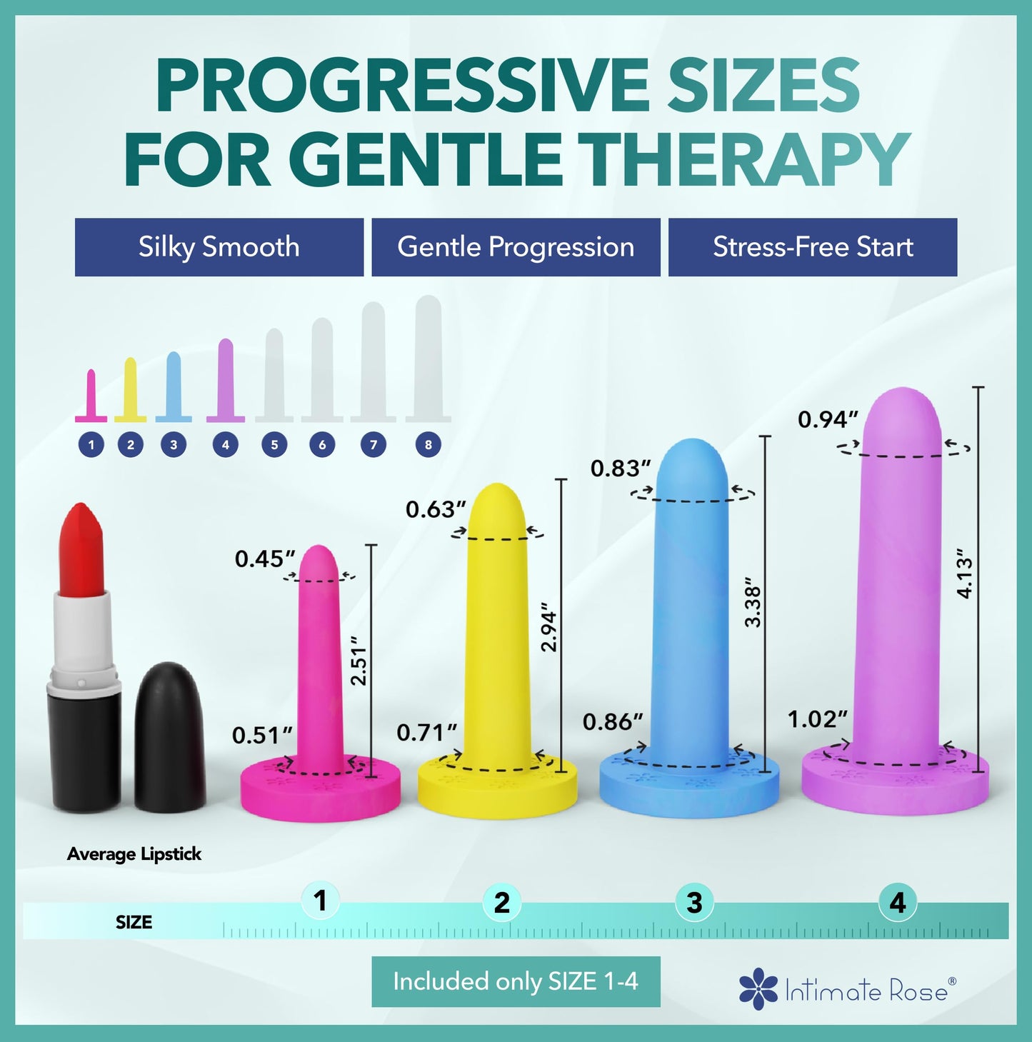 Small Vaginal Dilators for Pelvic Floor Therapy & Vaginismus Pain Relief – FDA-Cleared Silicone Set with 100+ Tutorials, Support Group & Doctor Access