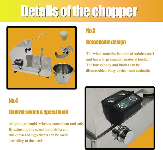 Food Processor Electric Vegetable Chopper Meat Grinder 9L Stainless Steel Vegetable Blender Meat Cutter Adjustable Speed Commercial Food Chopper 110V