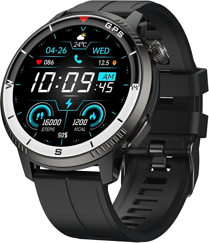 Hrevzon Smart Watch for Men, GPS Smartwatch Fitness Activity Tracker with Heart Rate/Sleep Monitor, Pedometer, Bluetooth C...