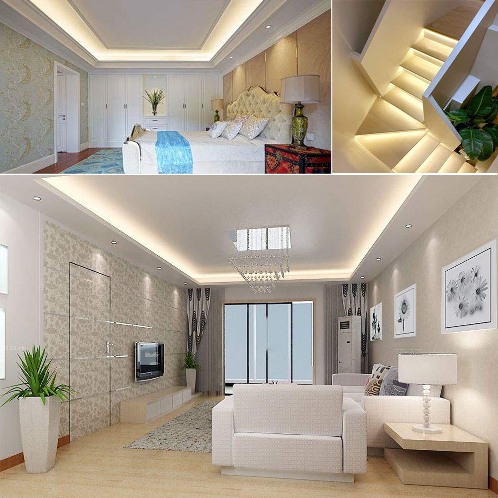 Suyooulin Led Strip Lights, 16.4Ft Smd 2835, 1200 Leds, Dc12V, Non-Waterproof Ip21, Natural White 4500
