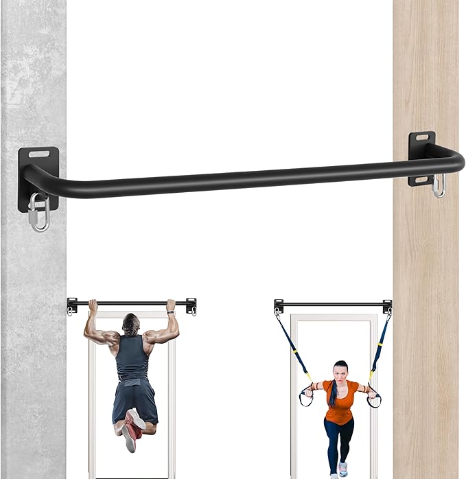 36" Heavy Duty Pull Up Bar Wall/Joist Mounted, 600 LB Capacity, Multi-Grip Bar for Garage & basement rafter Use - All-in-O...