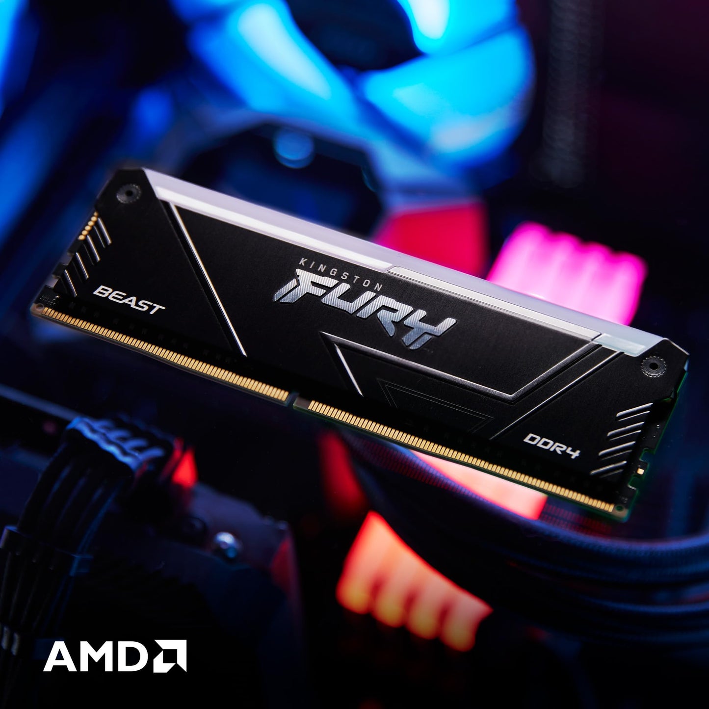 Kingston Fury Beast Rgb 16Gb 3200Mt/S Ddr4 Cl16 Dimm (Kit Of 2) Computer Memory Kf432C16Bb2Ak2/16