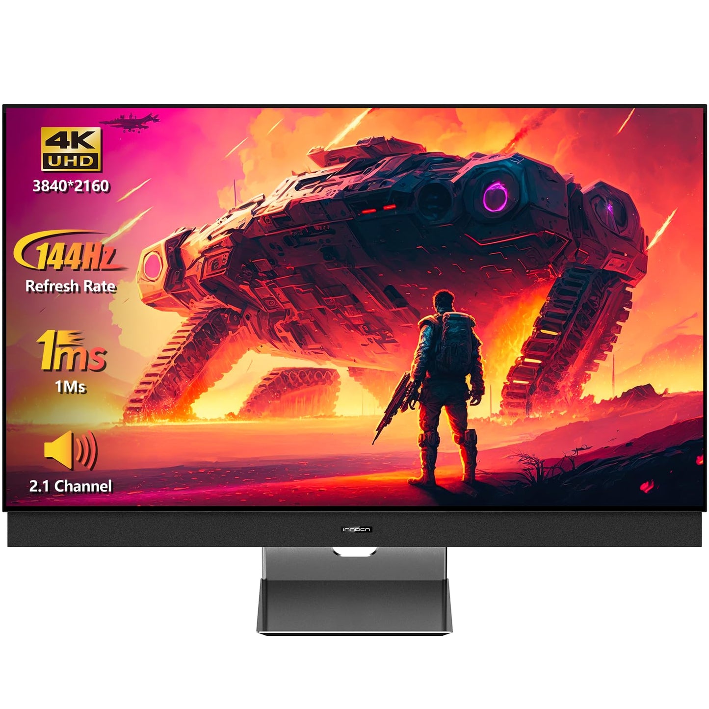 INNOCN 43 Inch Ultrawide Monitor Gaming 4K 144Hz PC Computer Desktop Larger Monitor, HDR400, FreeSync Premium, Built-in Stereo Speakers, DisplayPort, HDMI, Height Adjustable, Black