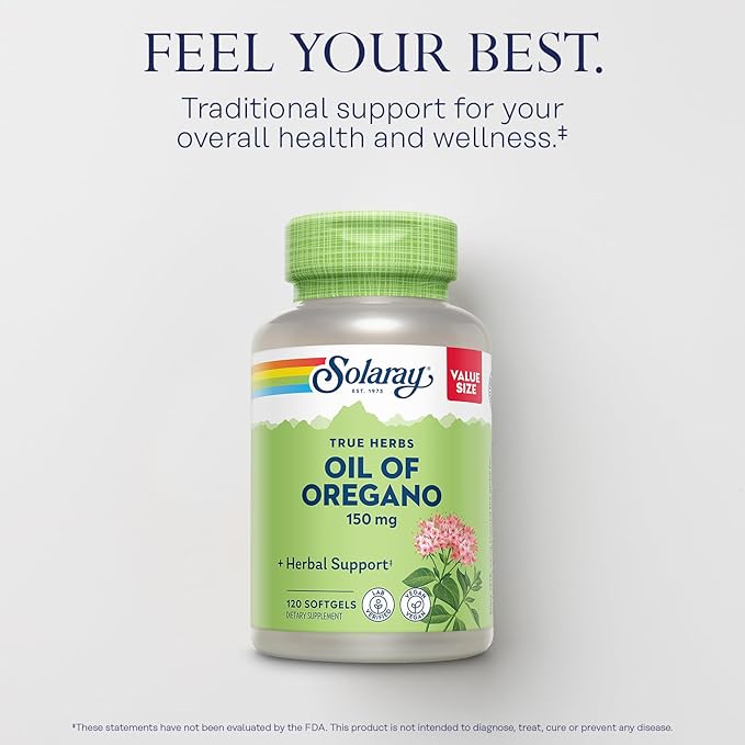 SOLARAY Oil of Oregano Softgels and Echinacea, VIT C & Zinc Immune Support Supplement - Oregano Oil and Echinacea Capsules w/Vitamin C 500mg Plus Bioflavonoids, Vegan, 60-Day Guarantee, 120ct/180ct