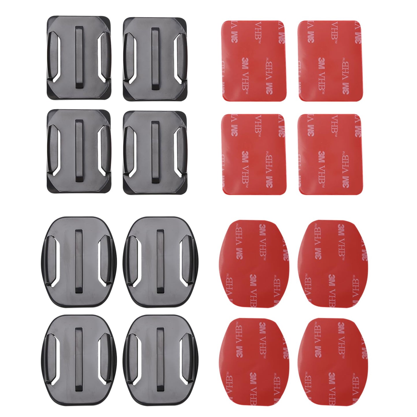 Aketek 4Pcs Curved+4Pcs Flat Adhesive Mounts Sticky For Gopro Hero Cameras