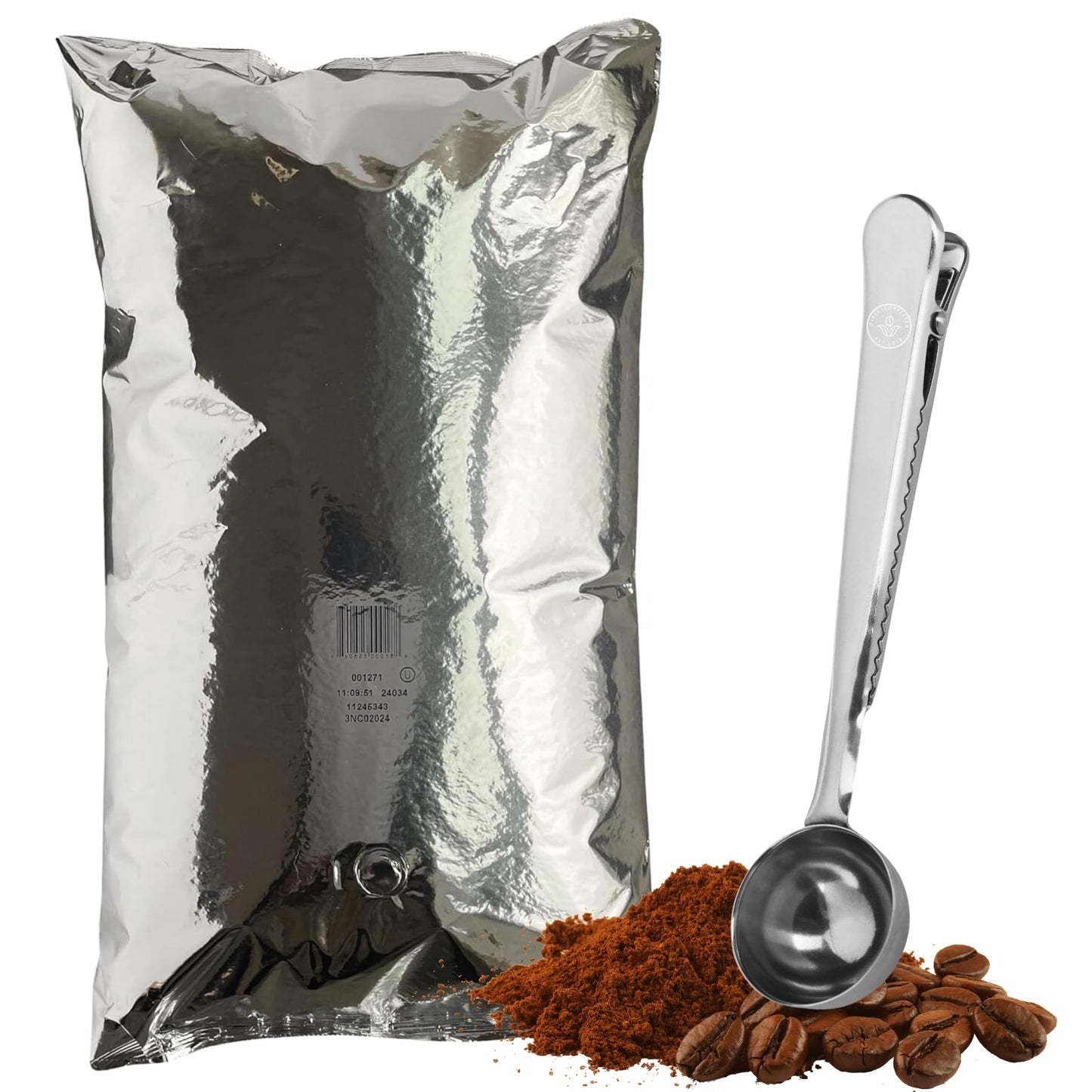 Farmer Bros Ground Coffee - Breakfast Blend  5-lb Bag - Smooth Finish  Aromatic & Mild Flavor - Includes Direct Coffee Tea Est 2019 Barista Spoon with Clip