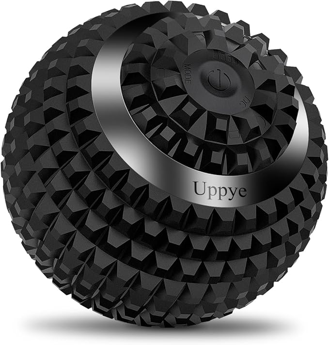 Uppye Vibrating Ball Massager, 4-Speed High-Intensity Fitness Lacrosse Ball, Mobility Ball for Workout Recovery, Deep Tiss...