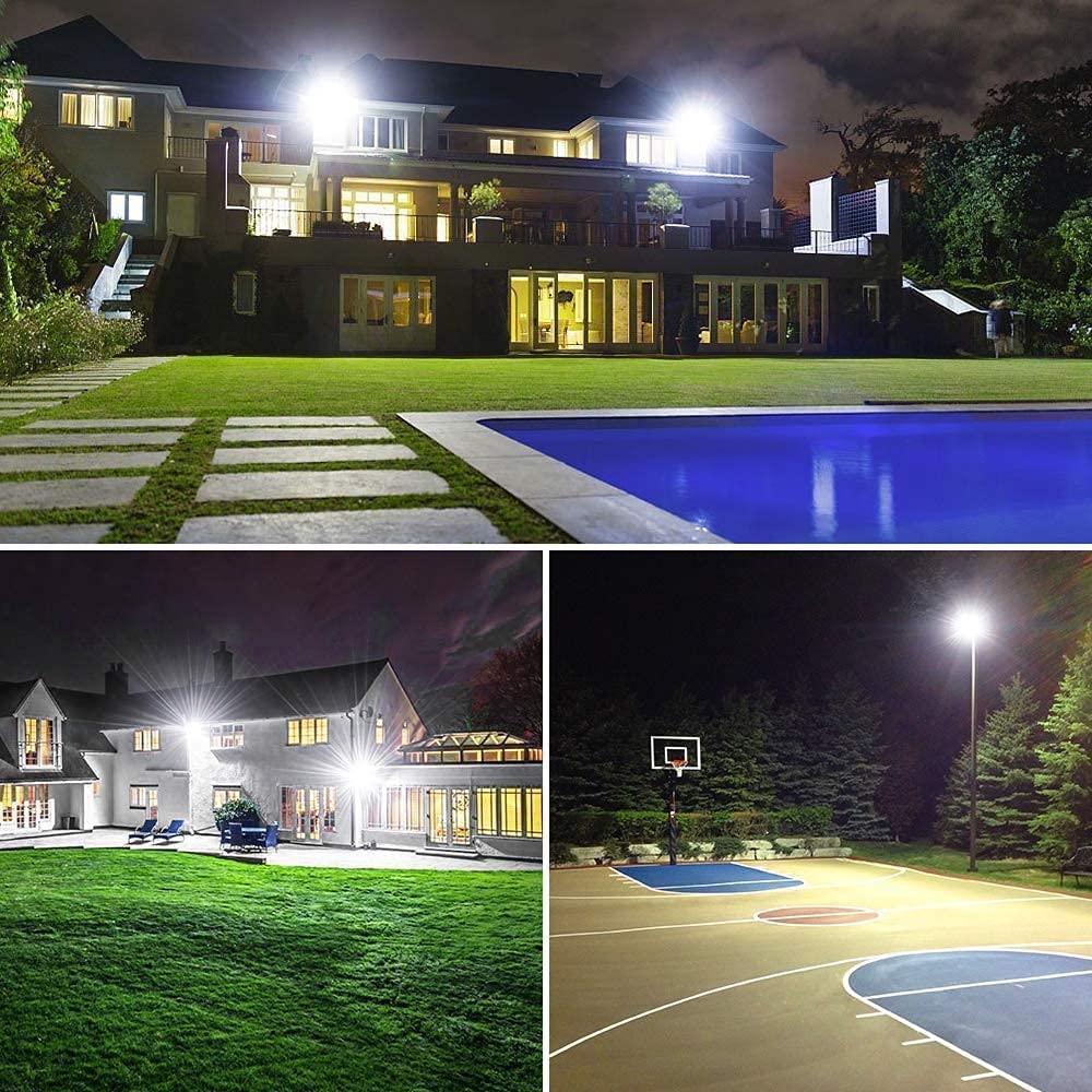 Xycn 400W Led Stadium Flood Lights Outdoor(2350W Equivalent) 50000Lm Super Bright Led Arena Lights 100-277V Ip66 Waterproof 5000K Daylight White Commercial Lighting For Sports Fields And Counts