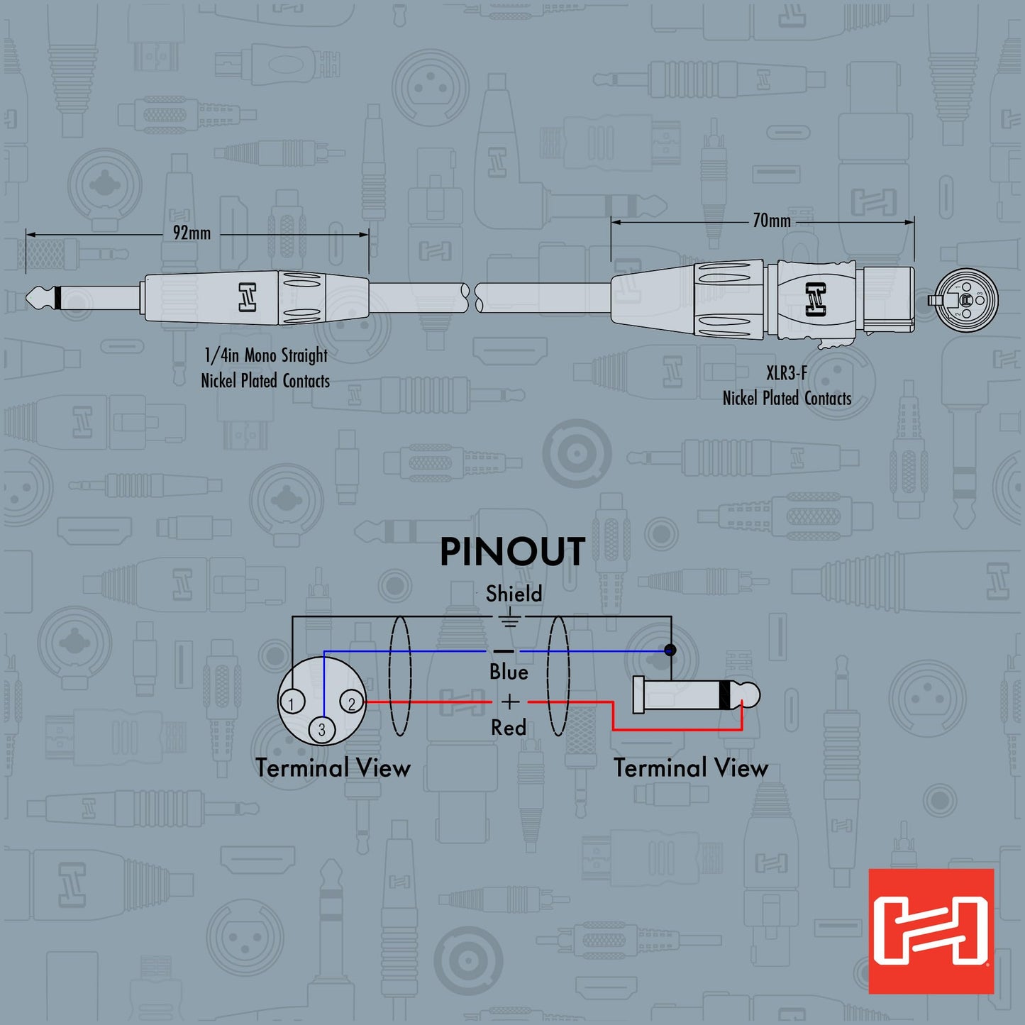 Hosa Hmic-005Hz Pro Microphone Cable, Rean Xlr3F To 1/4 Ts, 5 Feet
