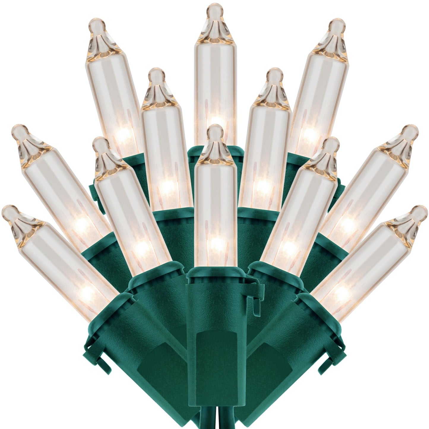 SWEET SHINE Clear Christmas Lights, 200 Count, 2 Strands of 100 Count, 33 ft Green Wire, UL Listed, Copper Wire & Glass Bulbs