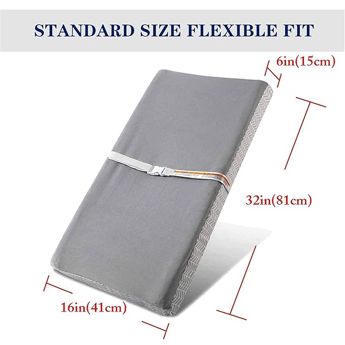 Changing Pad Cover 2 Pack, Comfort Fleece Changing Table Cover Boys Girls, Ultra Soft Breathable 32"/34''x16 Changing Pad Sheets - Blue Stars & Grey Stripe