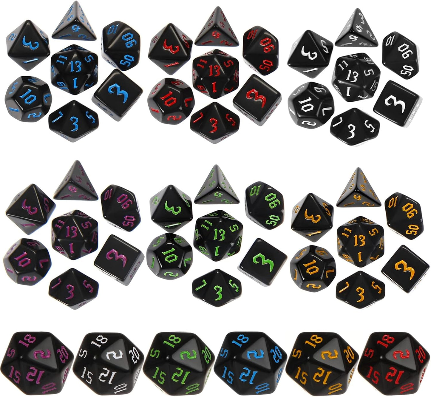 Yilloog Compatible with Dice Sets Bulk Polyhedral Dice with Drawstring Bag Multi Role Playing Table Game D4 D6 D8 D10 D% D12 D20 (418 Pcs,Assorted Style)