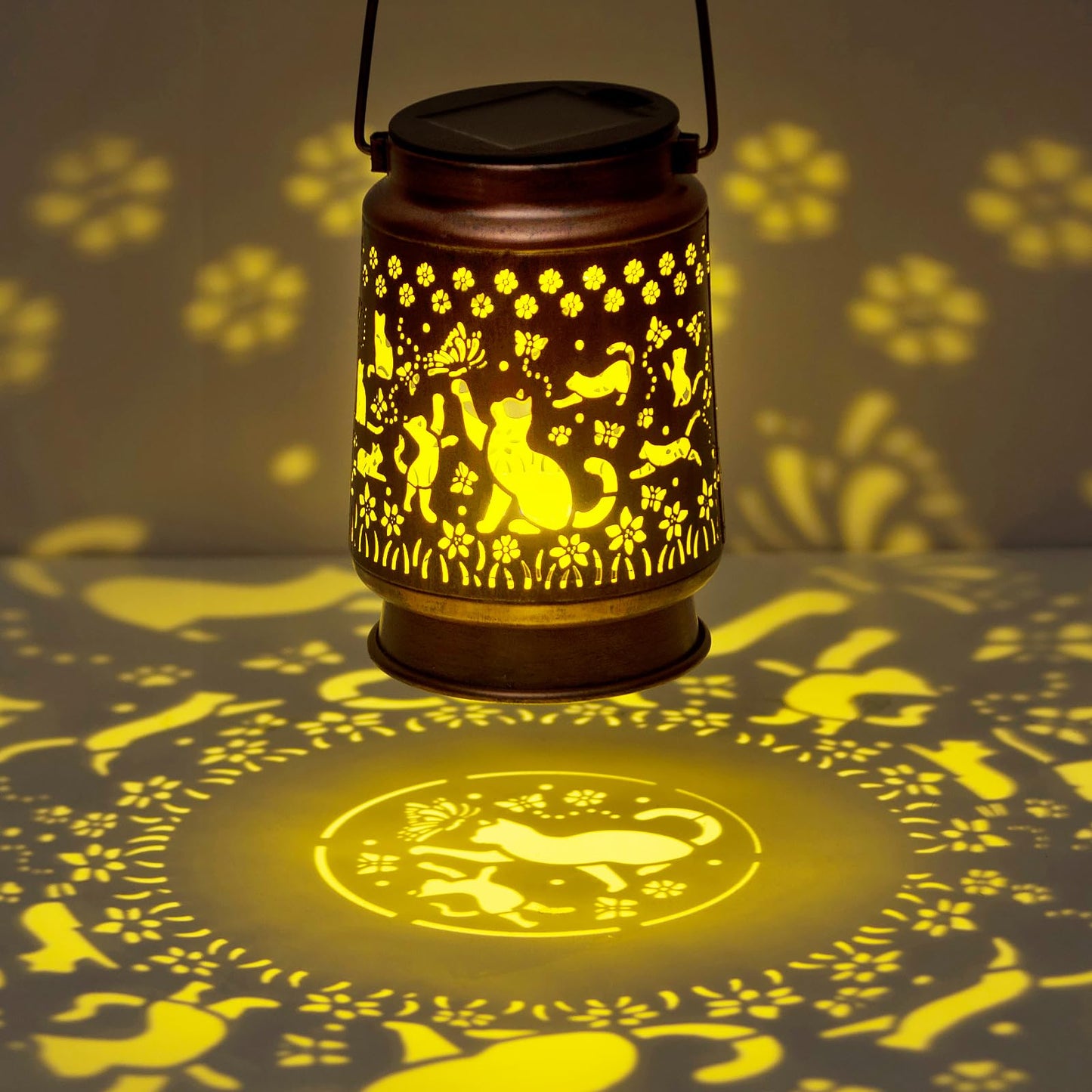 Cat Lover Gifts For Mom/Women//Grandma/Sister Cat Solar Light Gifts Mother Day Gift Solar Lanterns Outdoor Waterproof Cat Lights Led Mason Jar Hanging Lamps Decor For Garden Yard Patio
