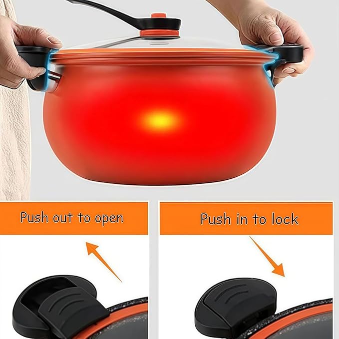 Multifunctional Large Capacity Non-stick Pressure Cooker, 5.3QT electric pressure cooker, Anti-Scalding Handle & Visual Glass Lid, Non-Stick Pans,Easy to Clean,for Family Meals, Soups, Stews (Green)