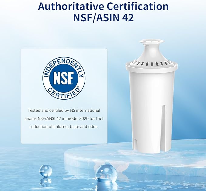 Replacement Filters for All Brita® Pitchers and Dispensers, Fits Brita® Classic OB03, Mavea® 107007, and More, NSF/ANSI 42 Certified, Last Up to 2 Months or 40 Gallons (Pack of 3)
