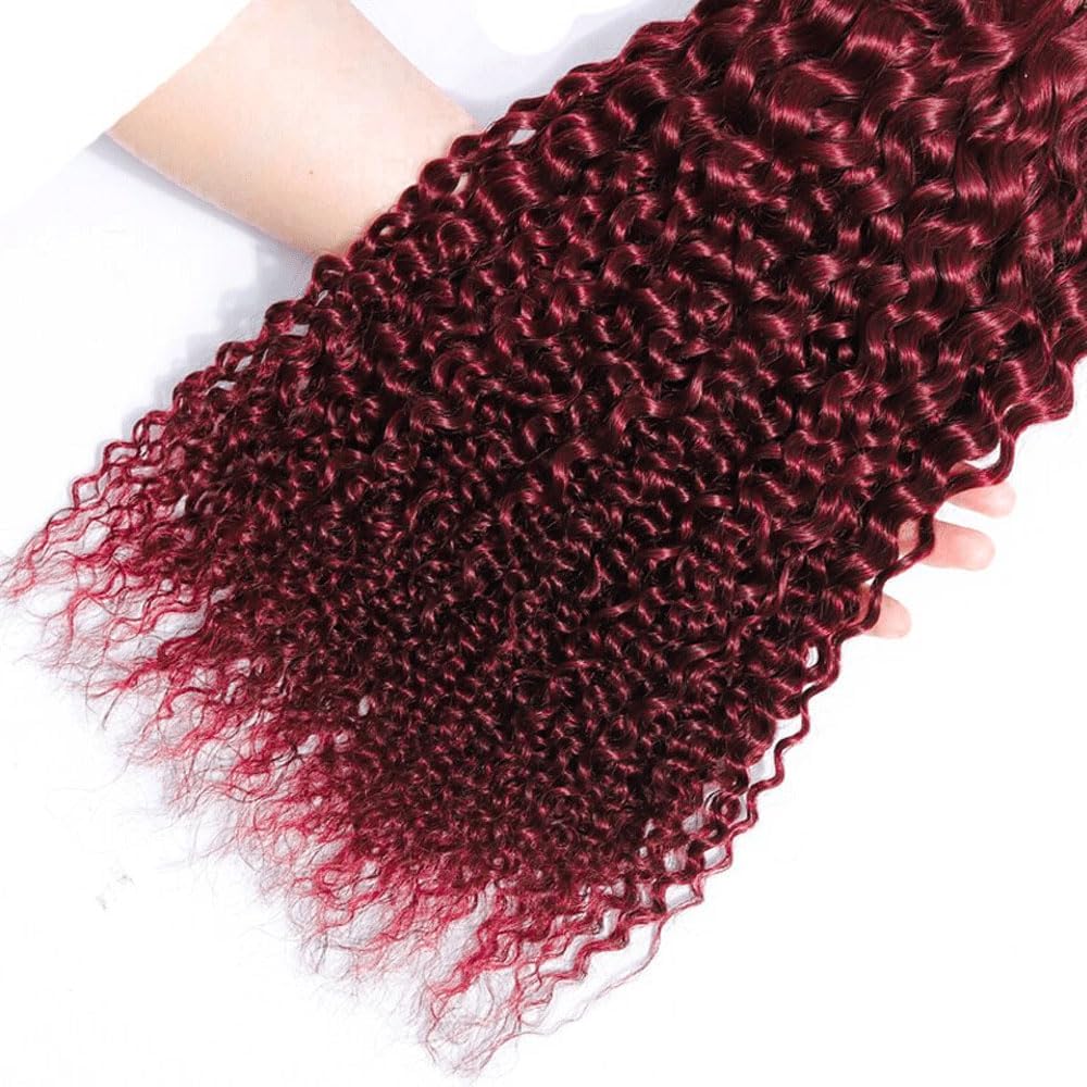 Peenoll 26 28 30 Inch Jerry Curly Wave Human Hair Bundles Omber Burgundy 99J Weave Bundles Human Hair 12A Unprocessed Brazilian
