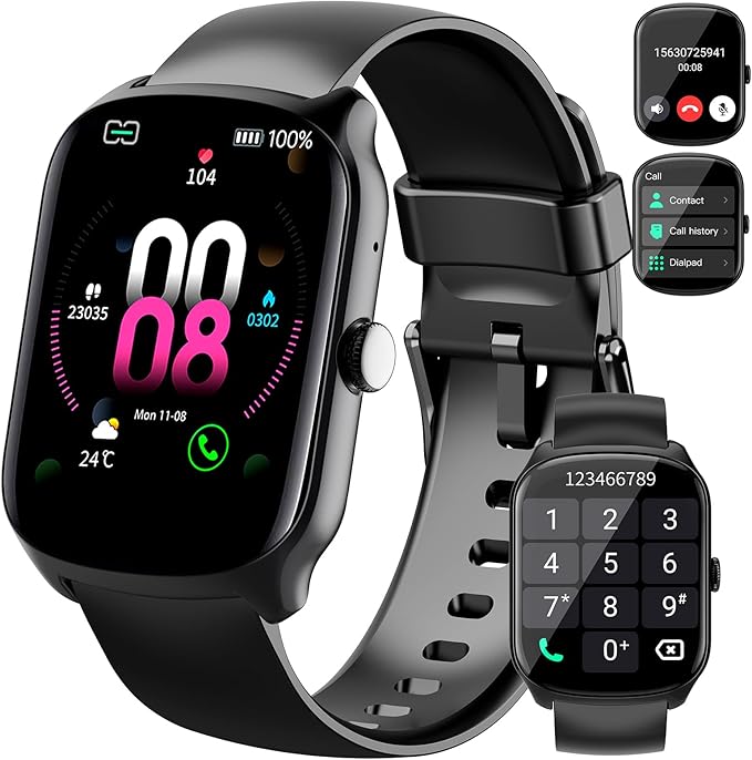 Smart Watch for Men Women, 1.95"HD Smartwatch (Dial/Answer Calls), Heart Rate/Sleep Monitor Fitness Smartwatch, Curved Scr...
