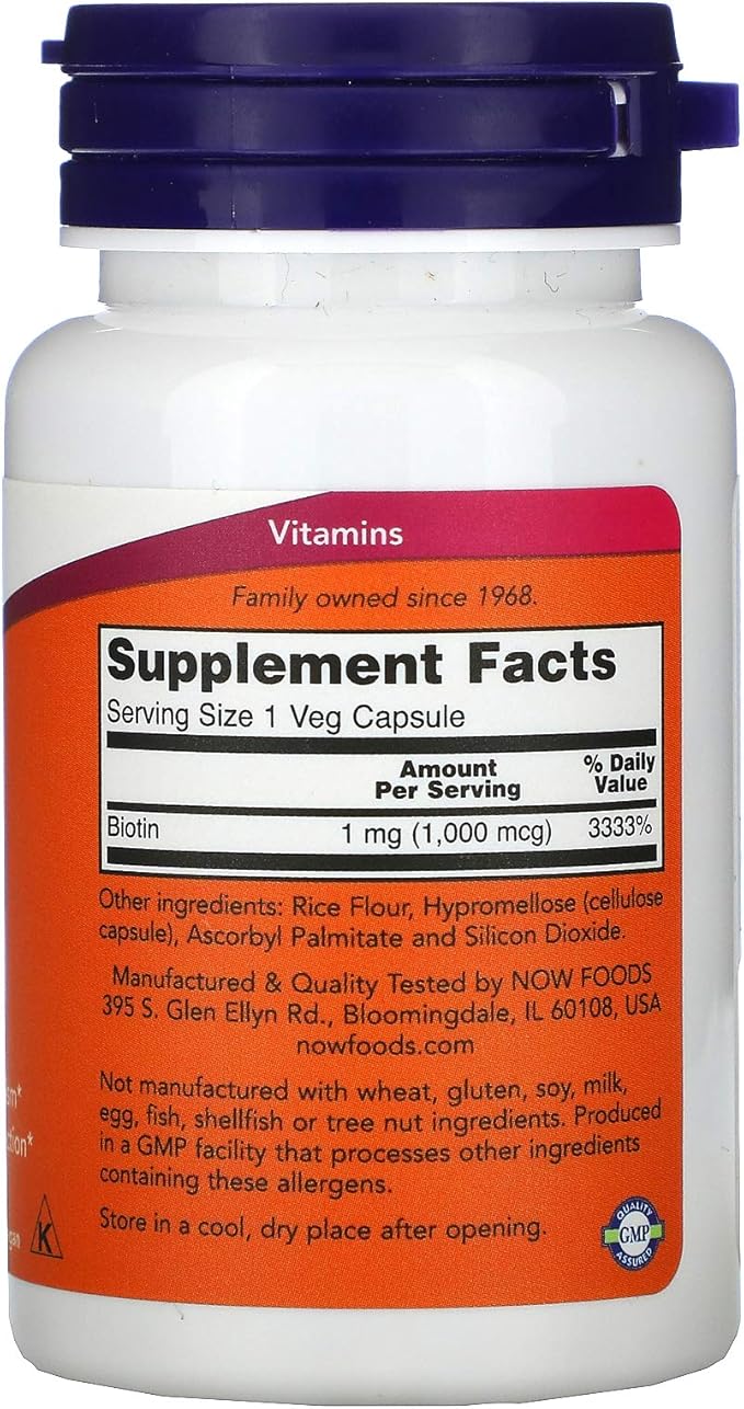 NOW Foods Biotin 1000 MCG - 100 Capsules