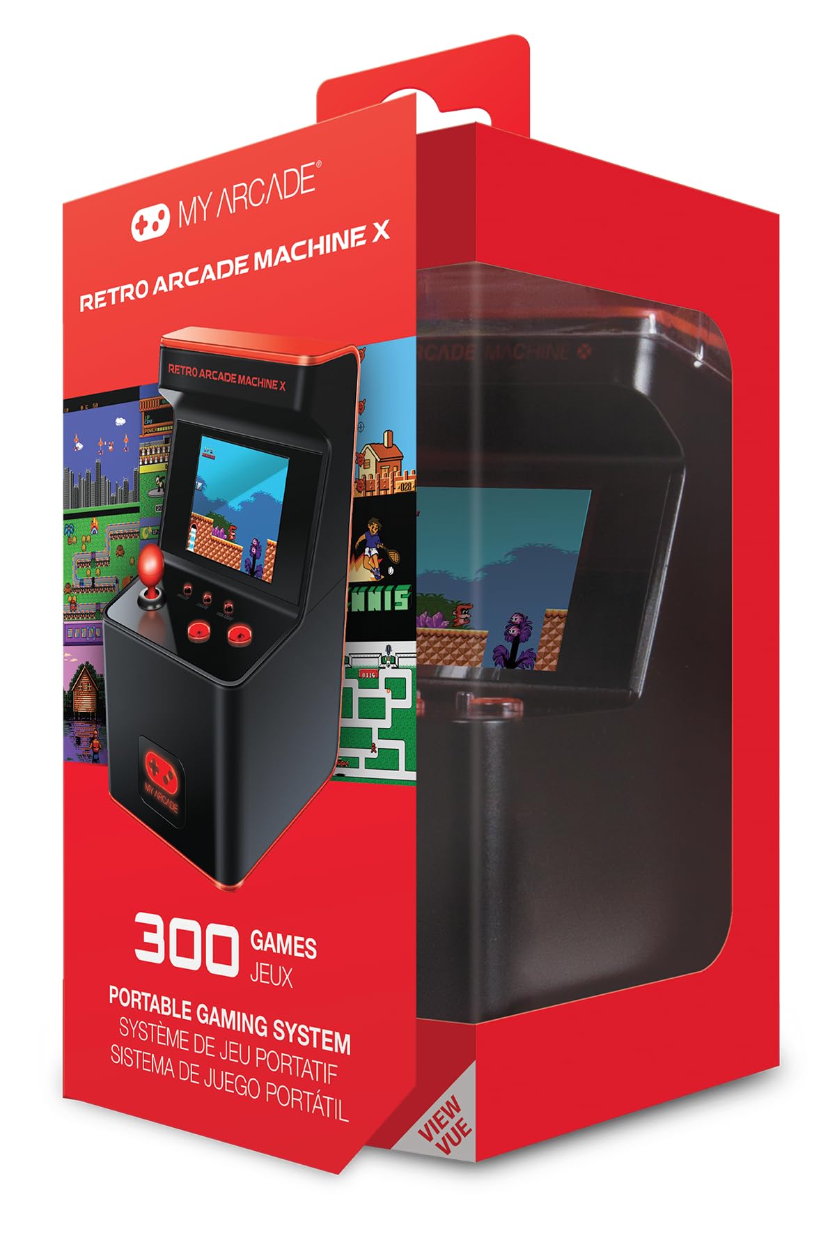 My Arcade Retro Arcade Machine X Playable Mini Arcade: 300 Retro Style Games Built In, 5.75 Inch Tall, AA Battery Powered, 2.5 Inch Color Display, Illuminated Buttons, Speaker, Volume Control