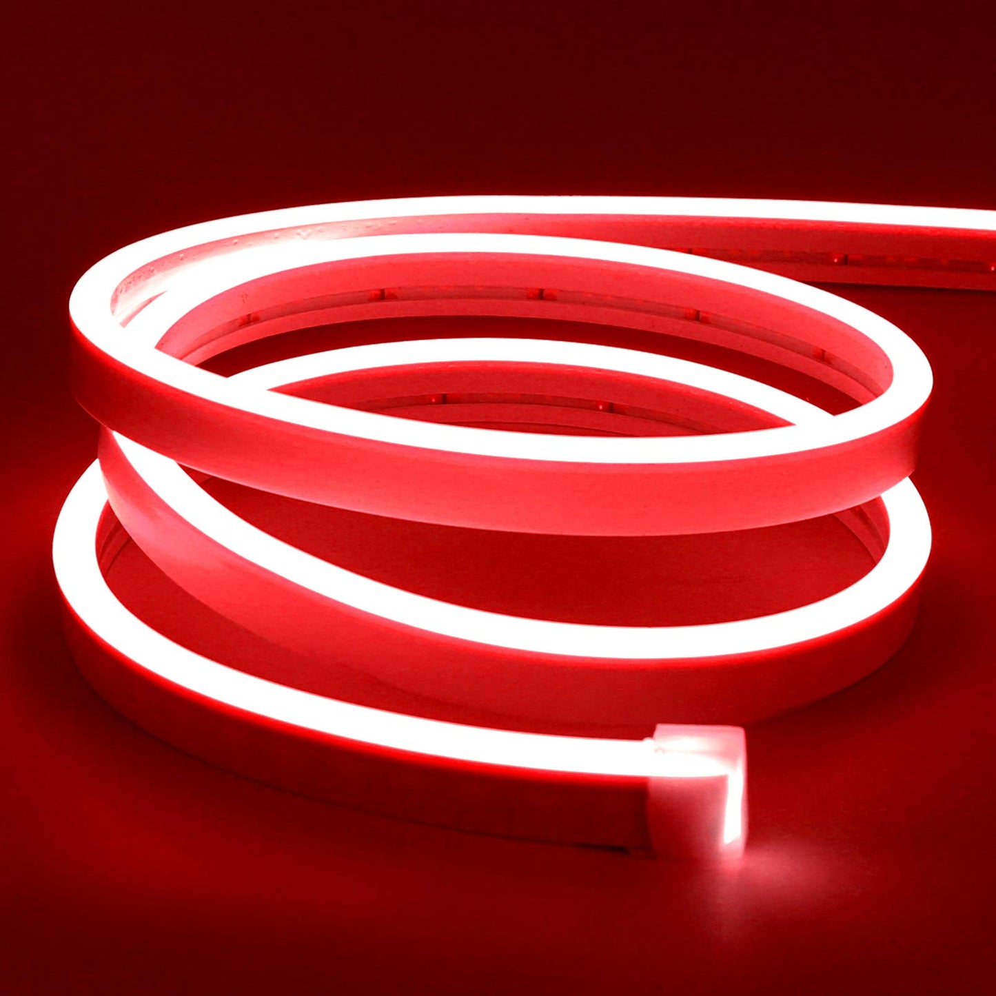 Lamomo LED Neon Flex Light Strip, 16.4ft Waterproof Silicone, Red, Indoor/Outdoor Decoration