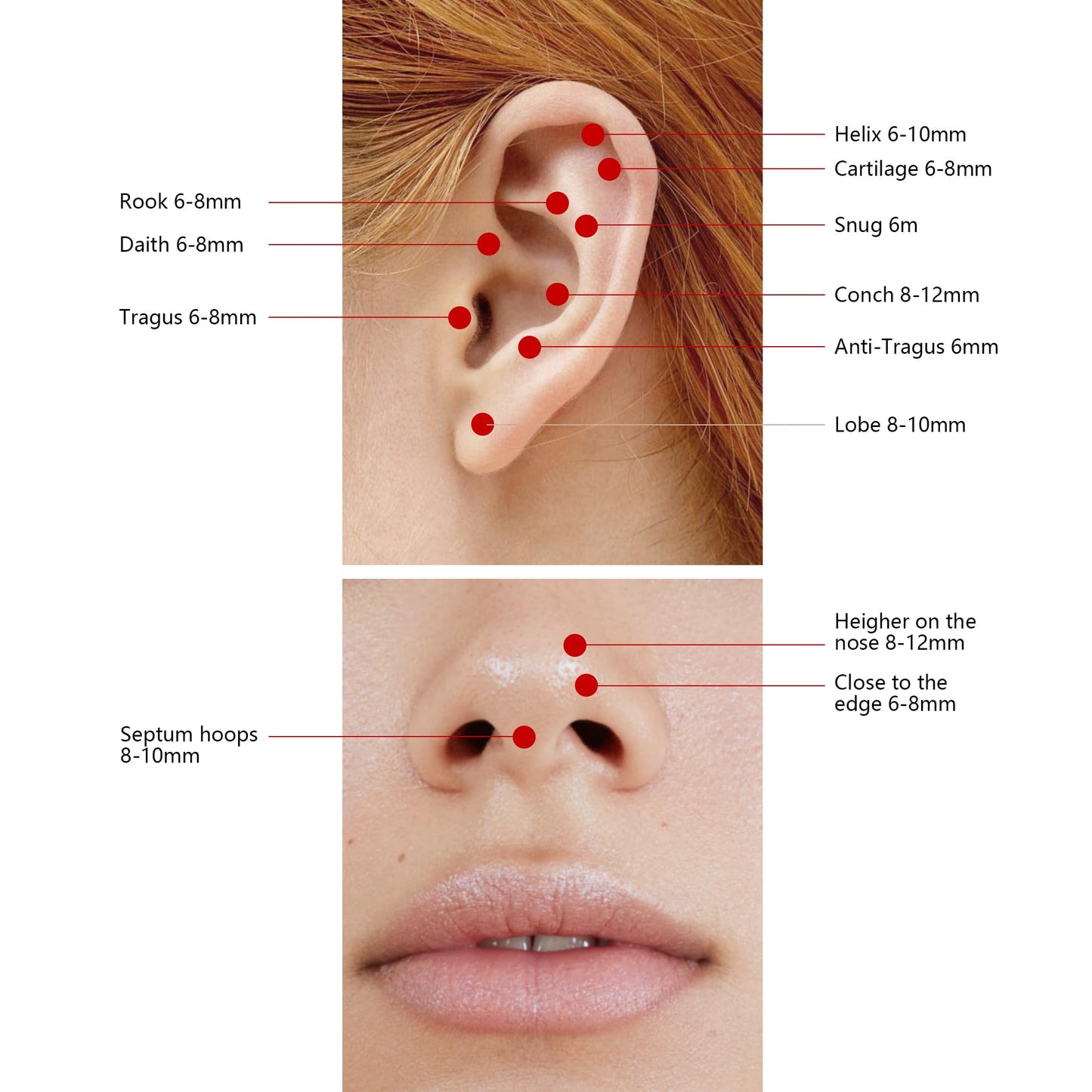 Ldurian 316L Hypoallergenic Nose Ring Hoops - 20G 9mm Gold Plated 316L Surgical Steel Septum Cartilage Earring - Body Piercing L