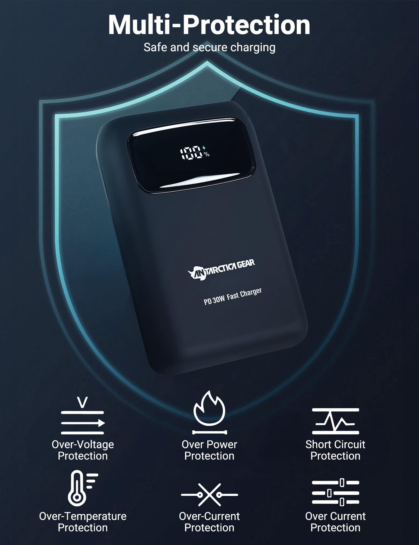 ANTARCTICA GEAR 15000mAh 12V Portable Battery, PD 30W and QC 4.0 Fast Charger Battery, LED Display Rechargable Power Bank for Heated Vests/Jackets/Hoodies ect
