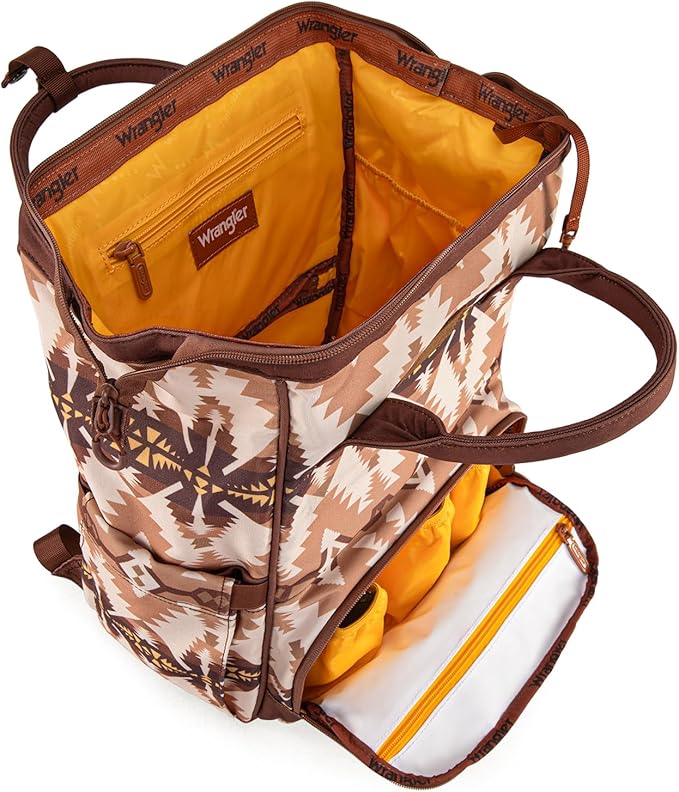 Montana West Wrangler Callie Diaper Bag Backpack with Stroller Straps Southwestern Multifunction Baby Travel Bag WG2210-9110TN