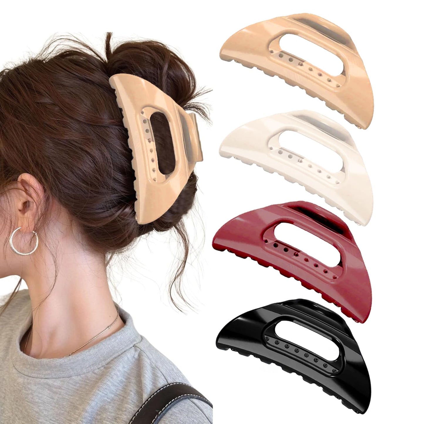 Aaiffey Cloud Claw Clips,Cozy Hair Claw Clip for Women Soft Silicone Hair Clip Strong Hold No-Slip Grip Hair Clips for Thick Fin