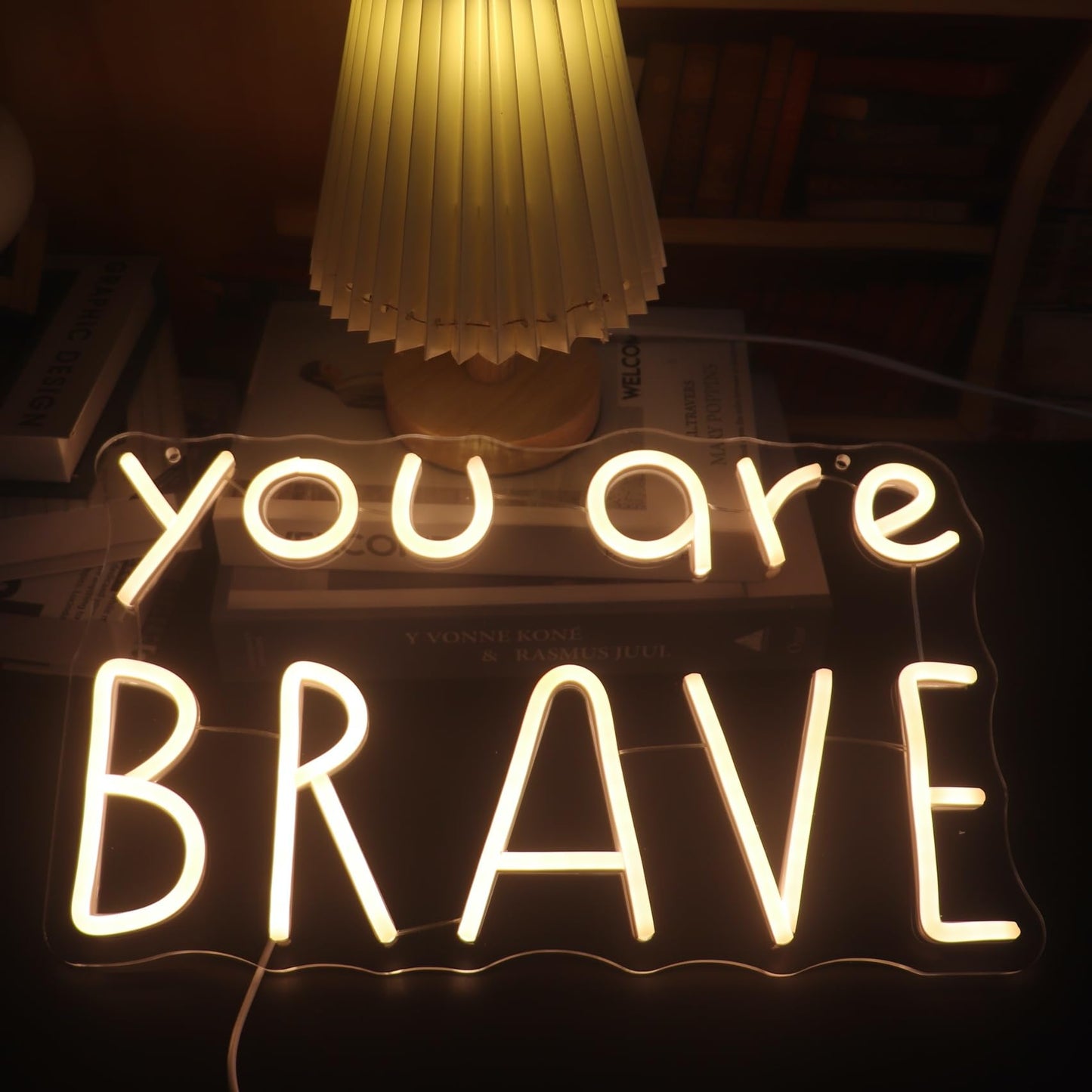 You Are Brave Neon Sign  Decorative Neon Lights For KidS Room Play Room Wall Decor Neon Light Sign  Christmas Birthday KidS Gift Thanksgiving Gift(Warm White)
