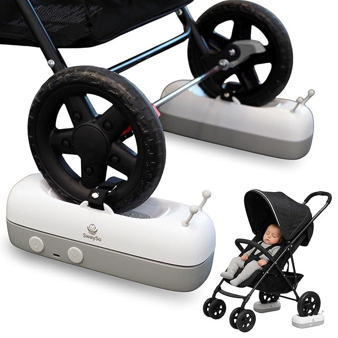 Intelligent Rocker Accessory for Baby Stroller - Automatic Soother for Peaceful Sleep - Type-C Rechargeable Cradle Roller with Adjustable Speed, Remote and Timer- Stroller Rocker & Bouncer-SwaySo