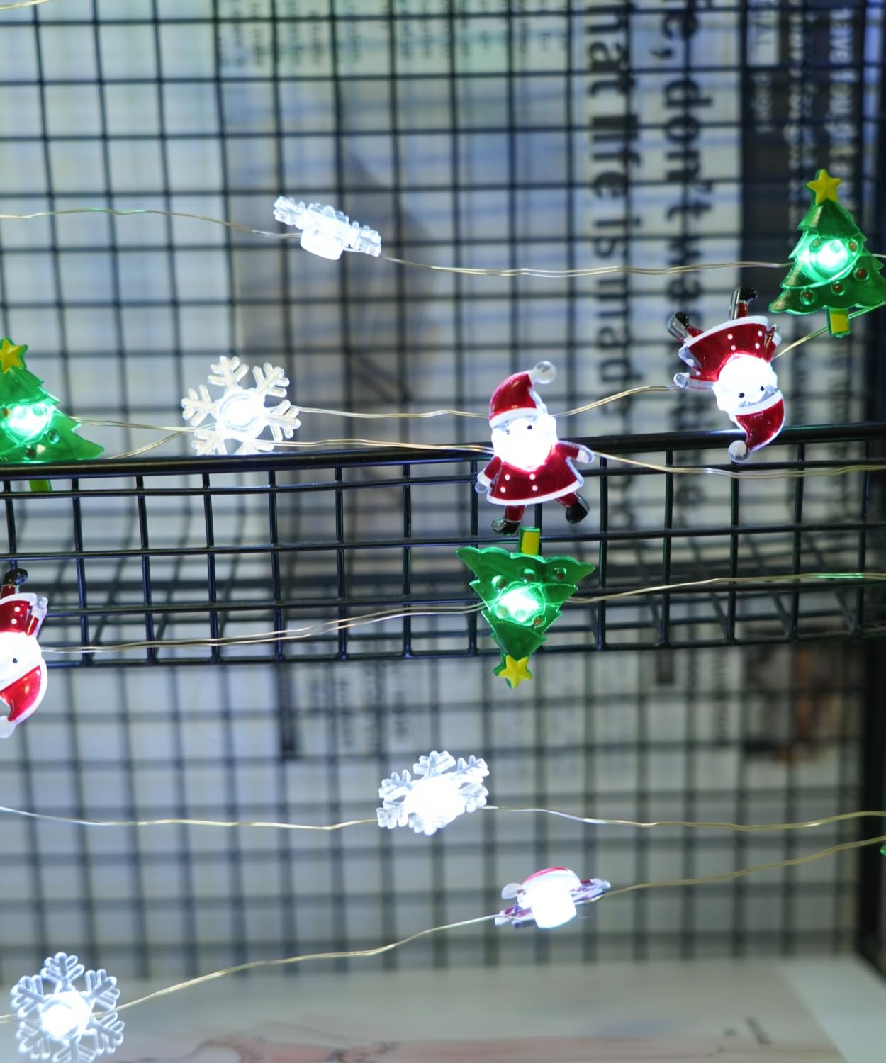 Yoitomehy Christmas Lights Santa Snowflake Christmas Tree String Lights  30 Leds 10Ft Battery Powered  Christmas Decorations Xmas Fairy Lights For Wreath Window Fireplace Tree Poster Board Home Decor