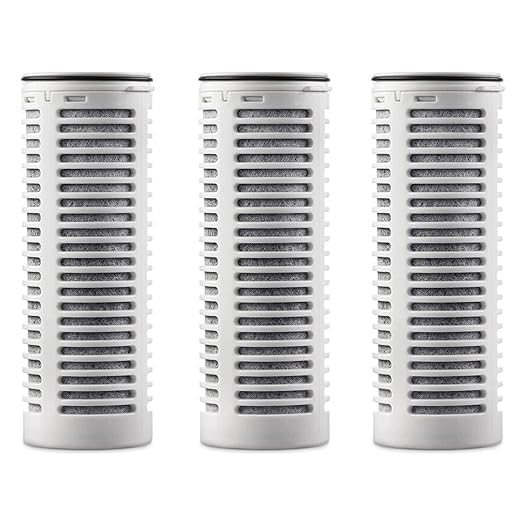 Replacement Filters Compatible with All FACHIOO and Puro® Glass Water Filter Pitcher,Filters 211 Gallons,Carbon Water Filter Removes Lead,Odors,Microplastics, Chlorine,Impurities (Pack of 3)