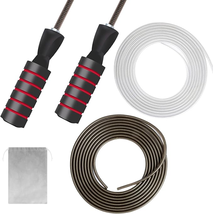 Tofeer Skipping Rope, Adjustable Jump Rope for All Ages Men Women Kids Adults Suitable for Gym School Sports Outdoor and F...