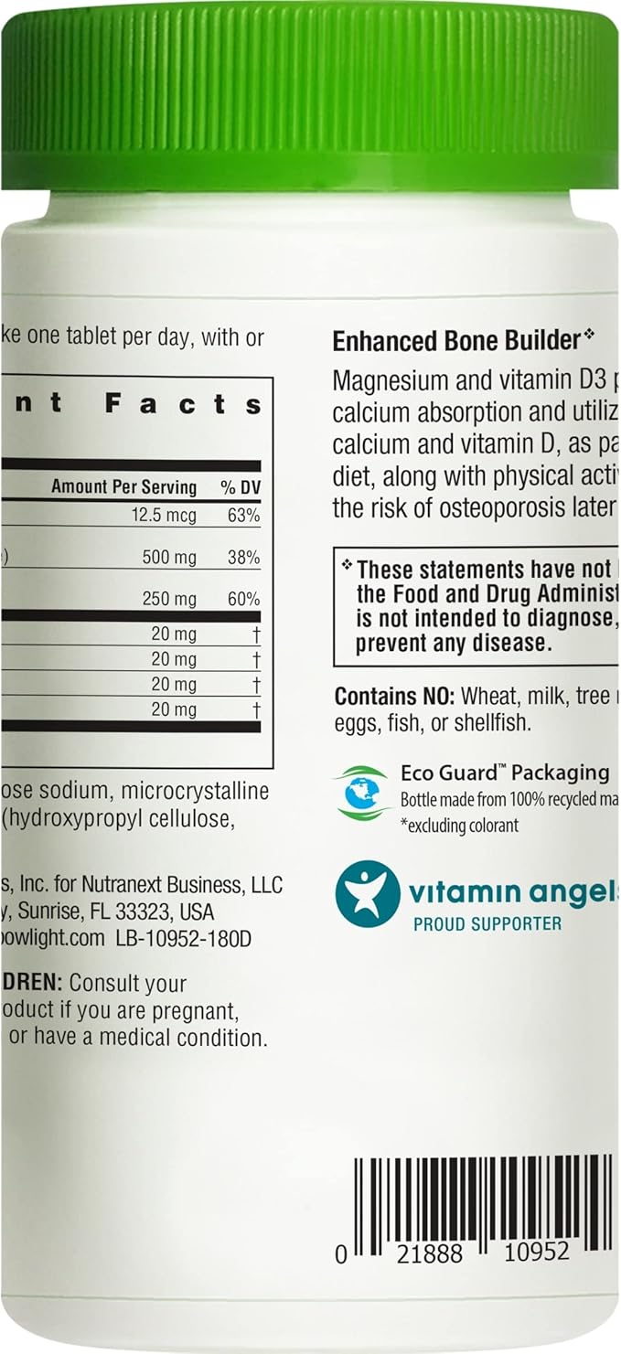 Rainbow Light Calcium With Magnesium and Vitamin D3 Tablets, Dietary Supplement Provides Bone Health and Teeth Support, With Calcium, Magnesium and Vitamin D, Vegetarian and Gluten Free, 180 Count