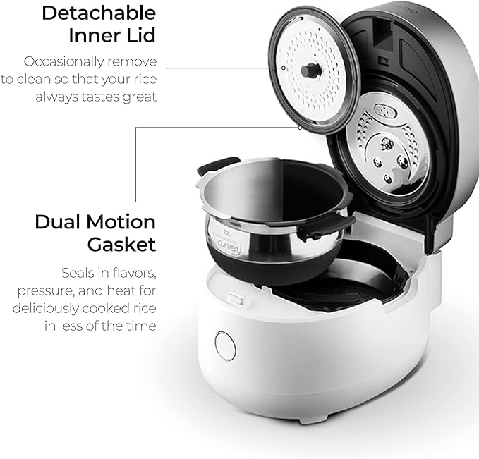CUCKOO CRP-MHTR0309F | 3-Cup (Uncooked) Twin Pressure Induction Heating Rice Cooker | 11 Menu Options: High/Non-Pressure & More, Made in Korea | White, 3 Cups