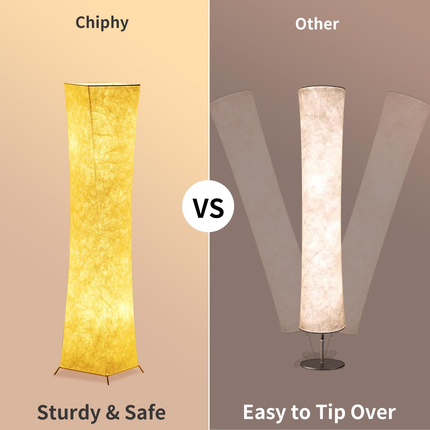 Chiphy Dimmable Floor Lamp, 52 Tall, 12Wx2 Led, Adjustable Brightness, White Fabric Shade, Model Sf210-107(A)