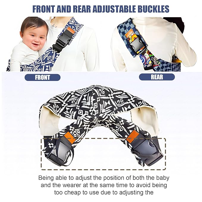 Baby Sling Carrier,Baby Sling,Toddler Carrier,Adjustable and Non-Slip Hip Seat Carriers Carrying 10-30 lbs(Blue Sailboat)