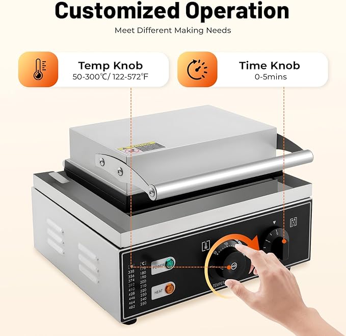 Commercial Waffle Donut Machine, 110V 1550W Electric Donut Maker w/Non-stick Surface, Temperature 122-572℉, 12 Holes Double-Sided Heating Doughnut Waffle Maker for Home Bakery Mall (12 Donut Holes)